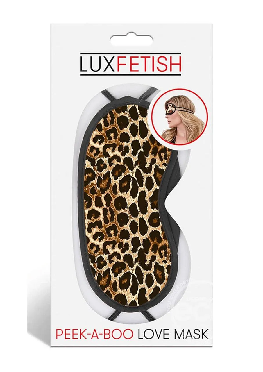 Lux Fetish Peek A Boo Love Mask Leopard