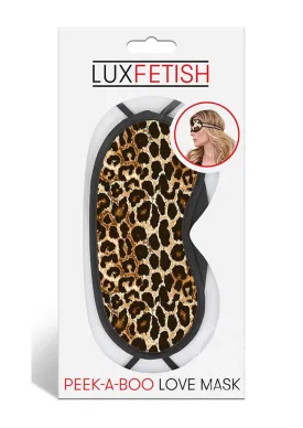 Lux Fetish Peek A Boo Love Mask Leopard