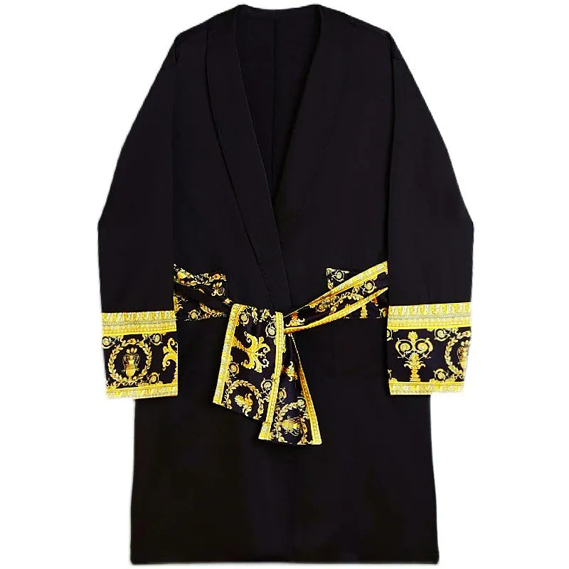 Luxury Satin Robe With Gold Embroidery