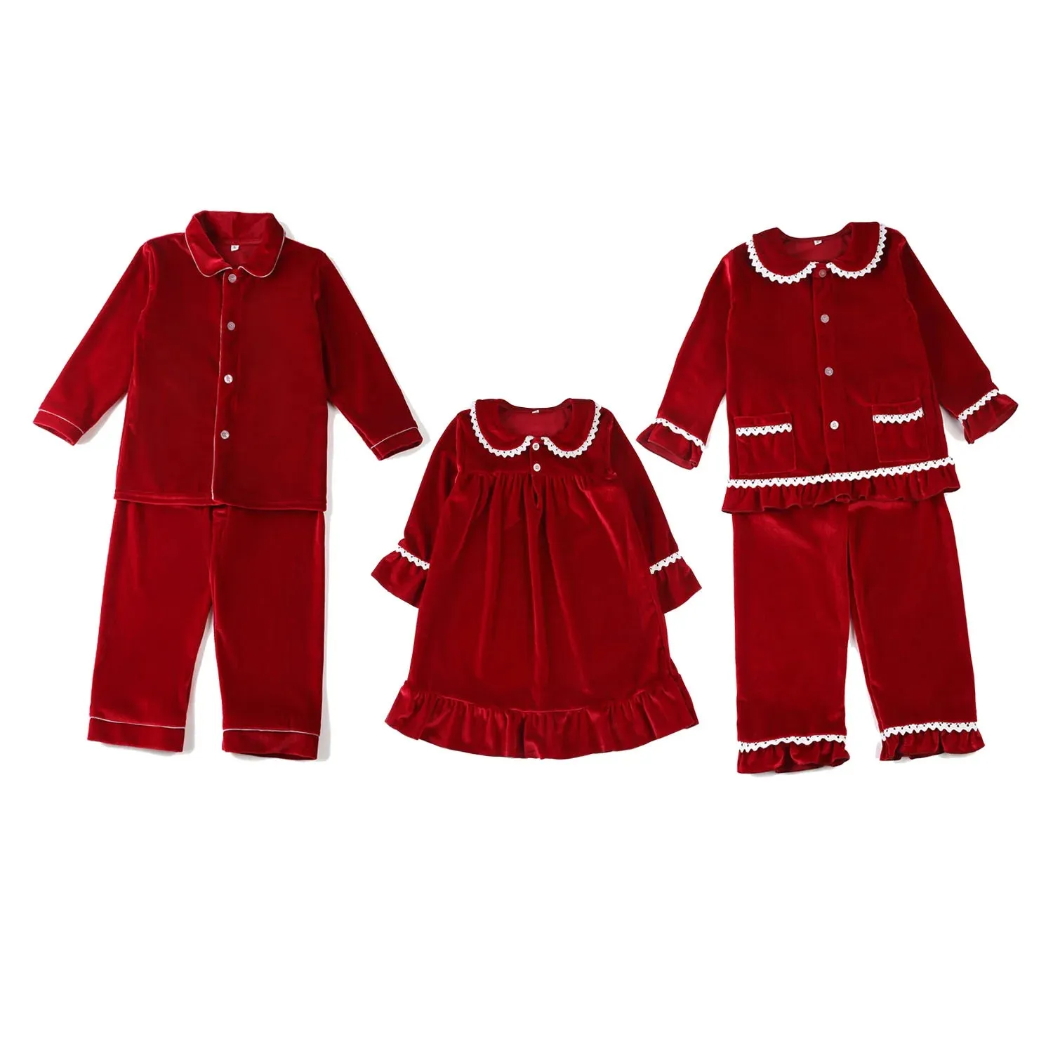 Luxury Velevt Christmas Family Pajamas Sets