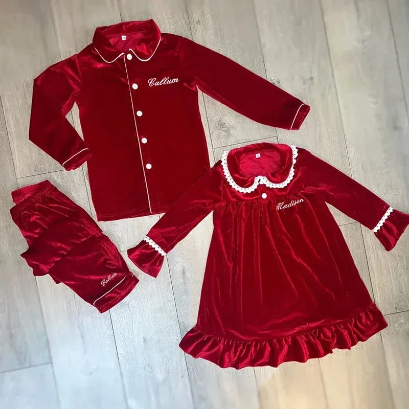 Luxury Velevt Christmas Family Pajamas Sets