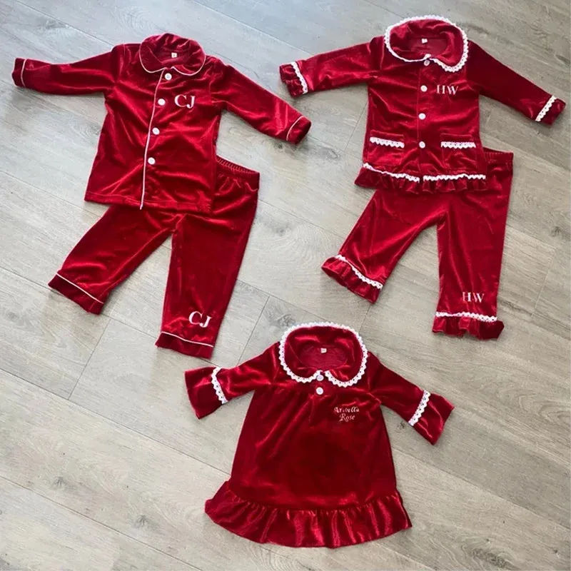 Luxury Velevt Christmas Family Pajamas Sets