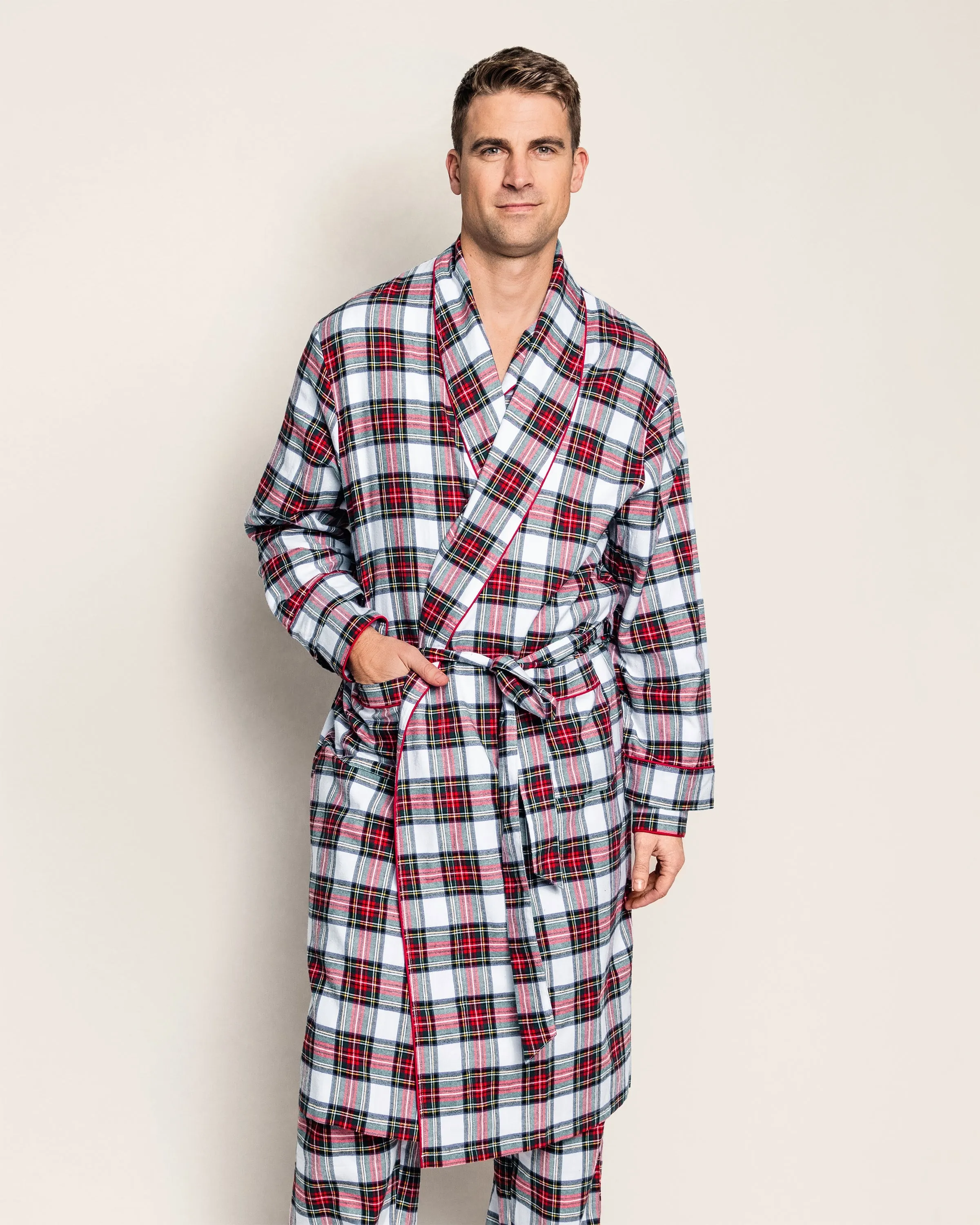 Men's Brushed Cotton Robe in Balmoral Tartan
