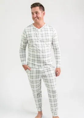 Men's Henley Jogger Set - EVERGREEN