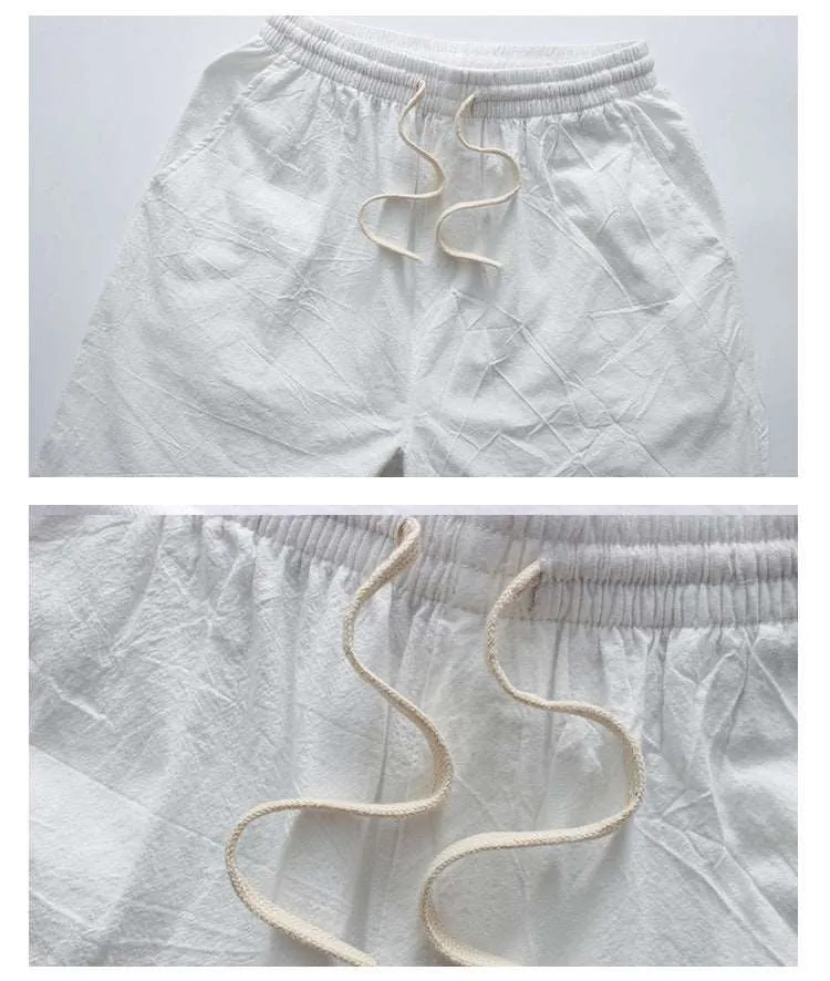 Men's Imitation Cotton And Linen Short Sleeved T-Shirt and Shorts Outfit Set