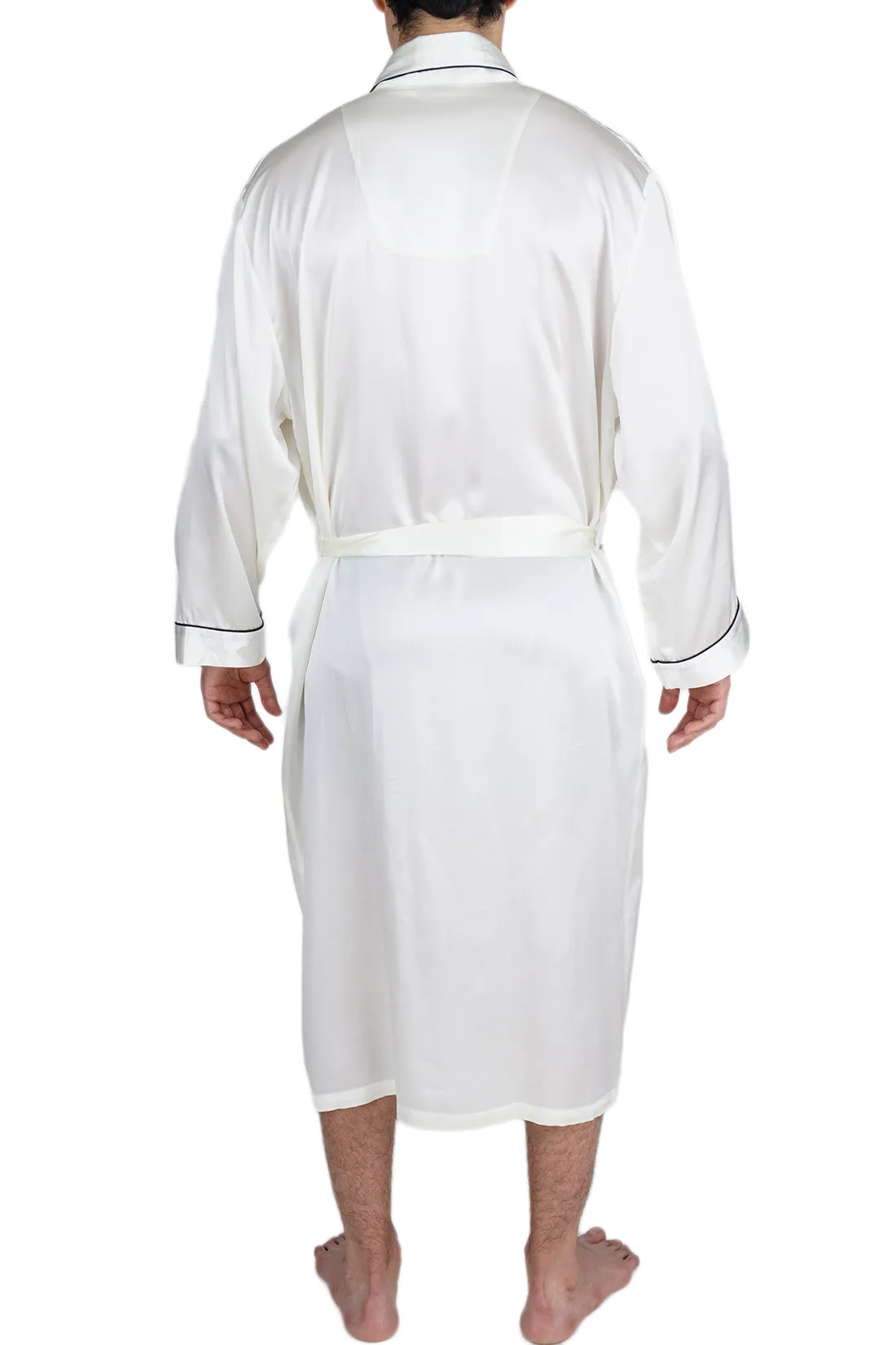 Men's Silk Sleepwear 100% Silk Long Robe