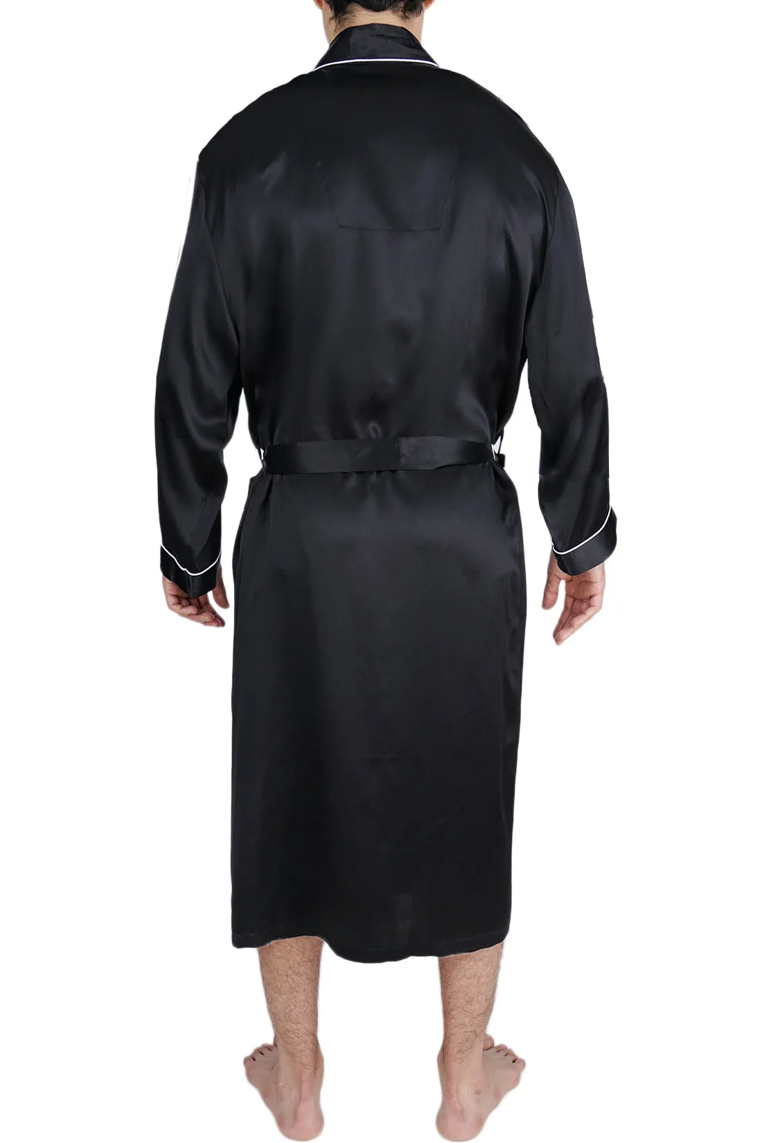 Men's Silk Sleepwear 100% Silk Long Robe