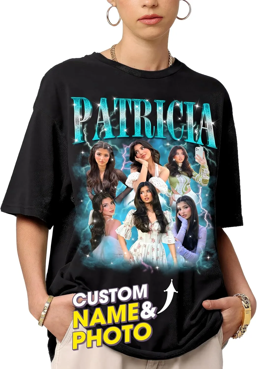 Mit & Mia Custom Bootleg Rap Tee Shirt for Boyfriend Girlfriend Custom Face Tshirt Vintage Graphic Shirt Gift Idea Birthday