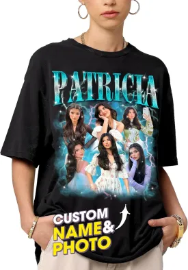 Mit & Mia Custom Bootleg Rap Tee Shirt for Boyfriend Girlfriend Custom Face Tshirt Vintage Graphic Shirt Gift Idea Birthday