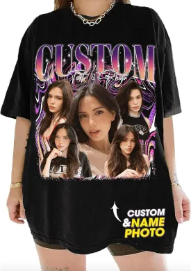 NAZENTI Custom Bootleg Tee, Retro Rap Tee, Photo Shirt, Valentine's Gift