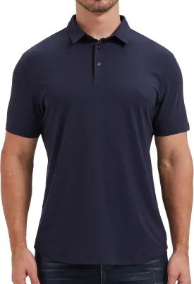 netdraw Mens Lightweight Bamboo Viscose Polo Ultra Soft Curved Hem UPF 50  Casual Collared Golf Shirt