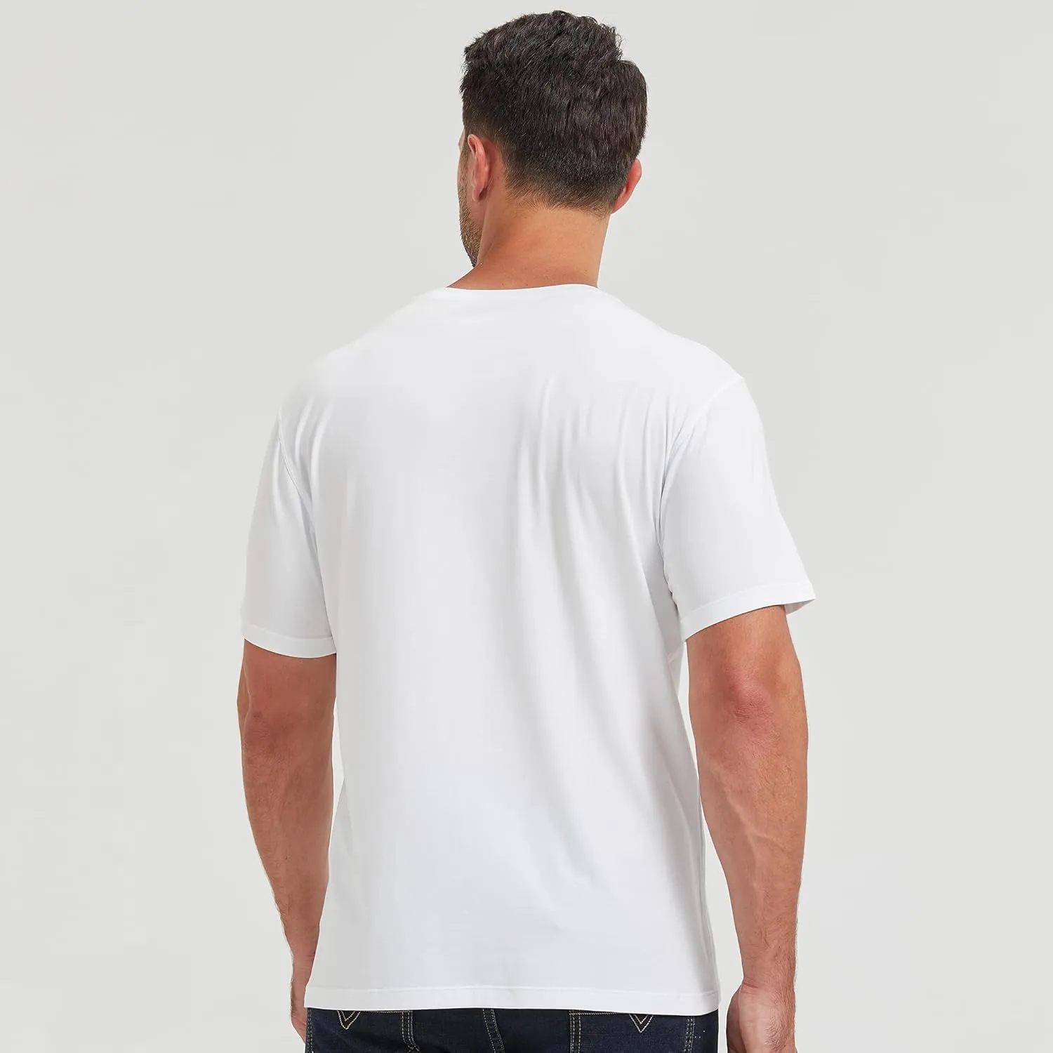 netdraw Men's Ultra-Soft Viscose Bamboo Undershirt Crew Neck Moisture Wicking T-Shirt Short Sleeve Casual Dressy Cotton Tee