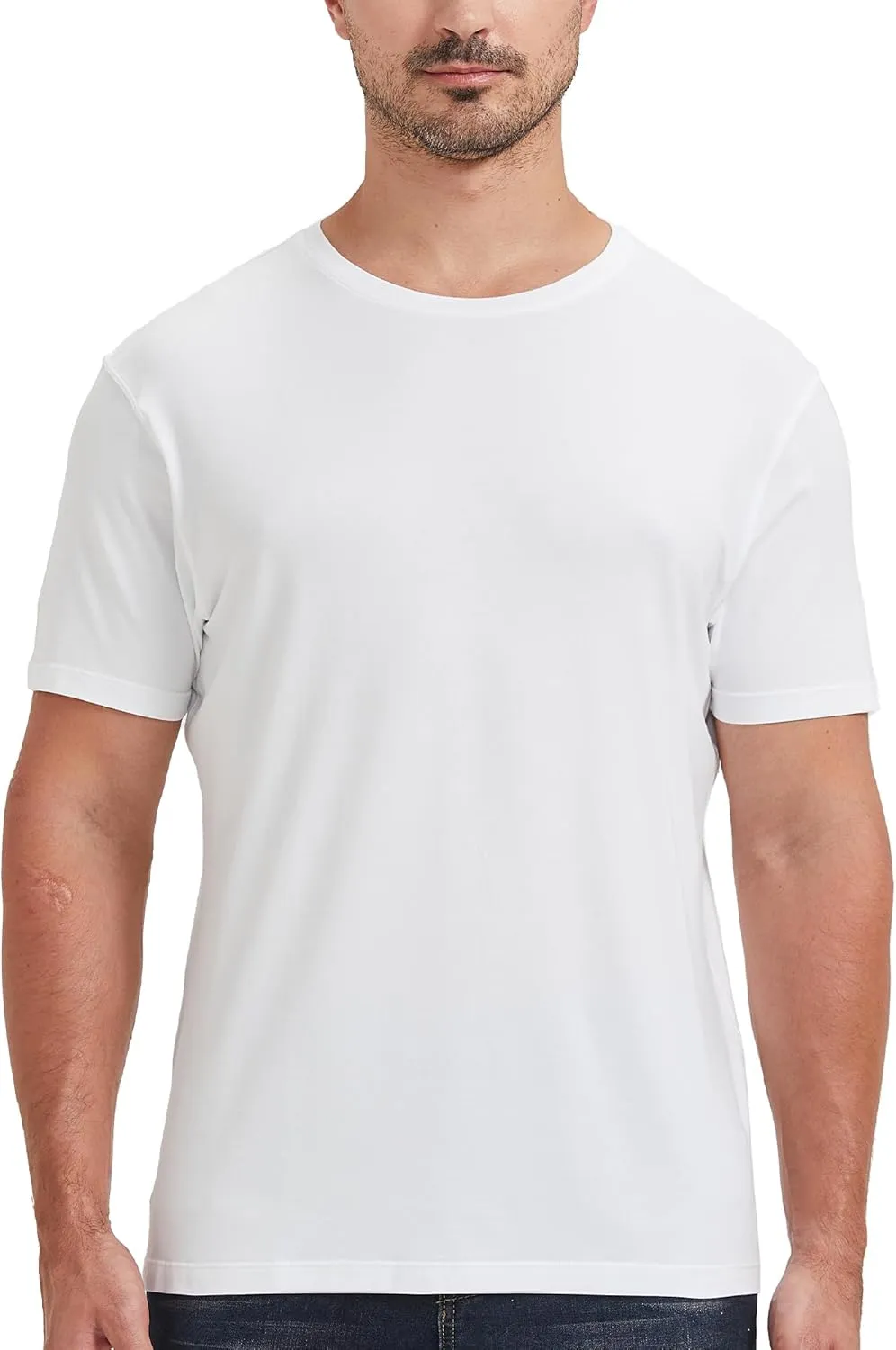netdraw Men's Ultra-Soft Viscose Bamboo Undershirt Crew Neck Moisture Wicking T-Shirt Short Sleeve Casual Dressy Cotton Tee