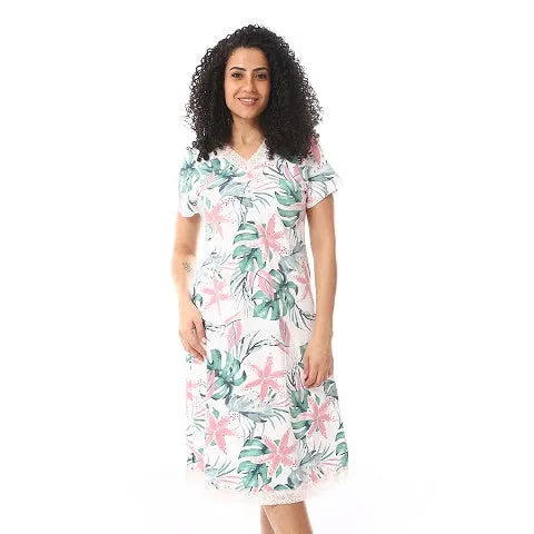 Nightgown White For Women, Cotton, Soft and Comfy