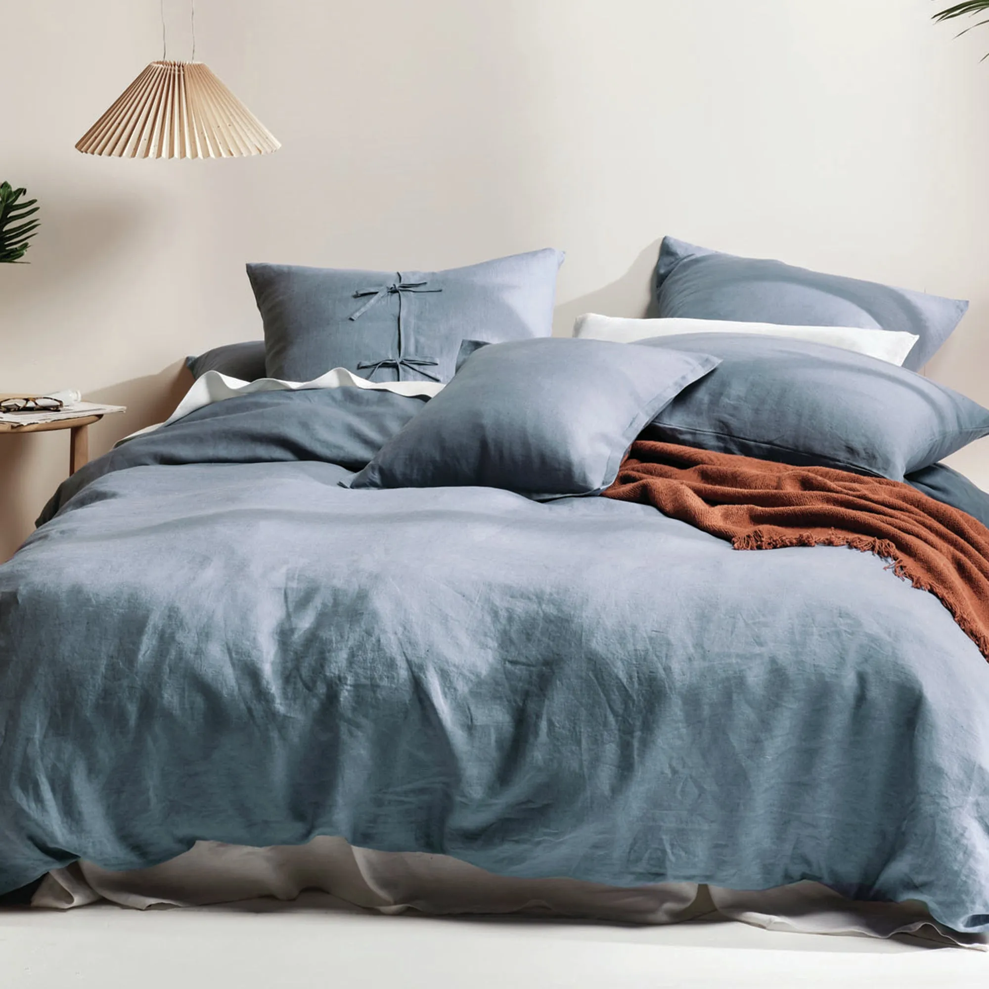 Nimes Linen Quilt Cover Set NIGHTFALL by Linen House