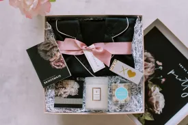 Pajama Bridesmaid Proposal Box in Black