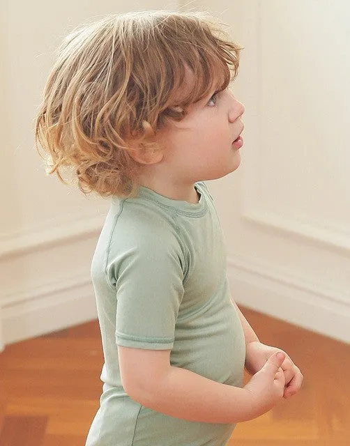 Pastel Green Bamboo Stitch Short Sleeve Pajamas