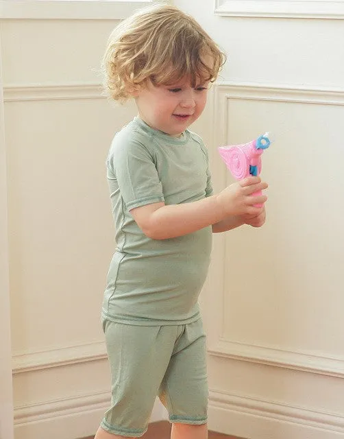 Pastel Green Bamboo Stitch Short Sleeve Pajamas