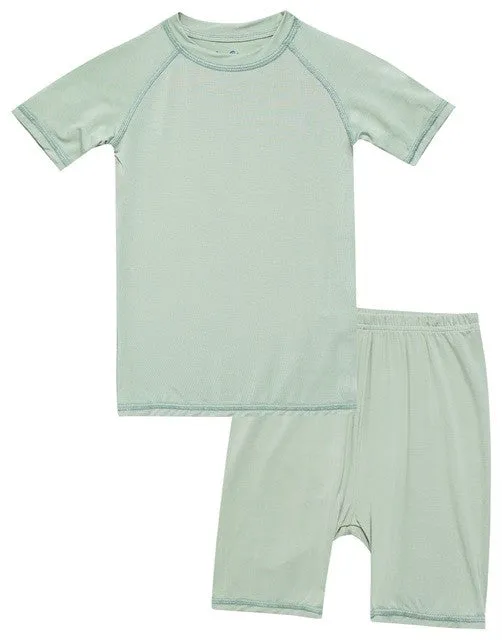 Pastel Green Bamboo Stitch Short Sleeve Pajamas