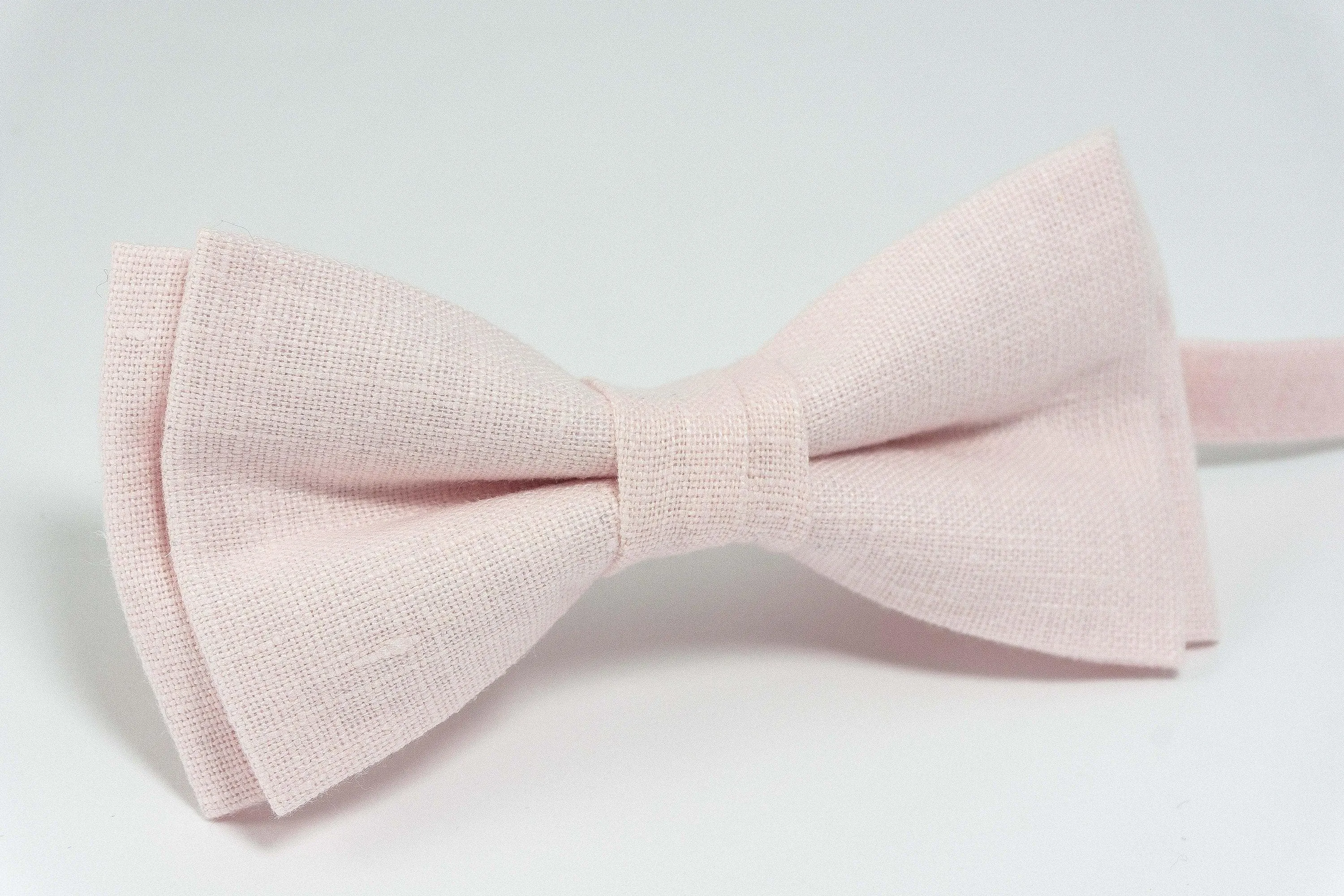 PETAL pink mens linen Necktie