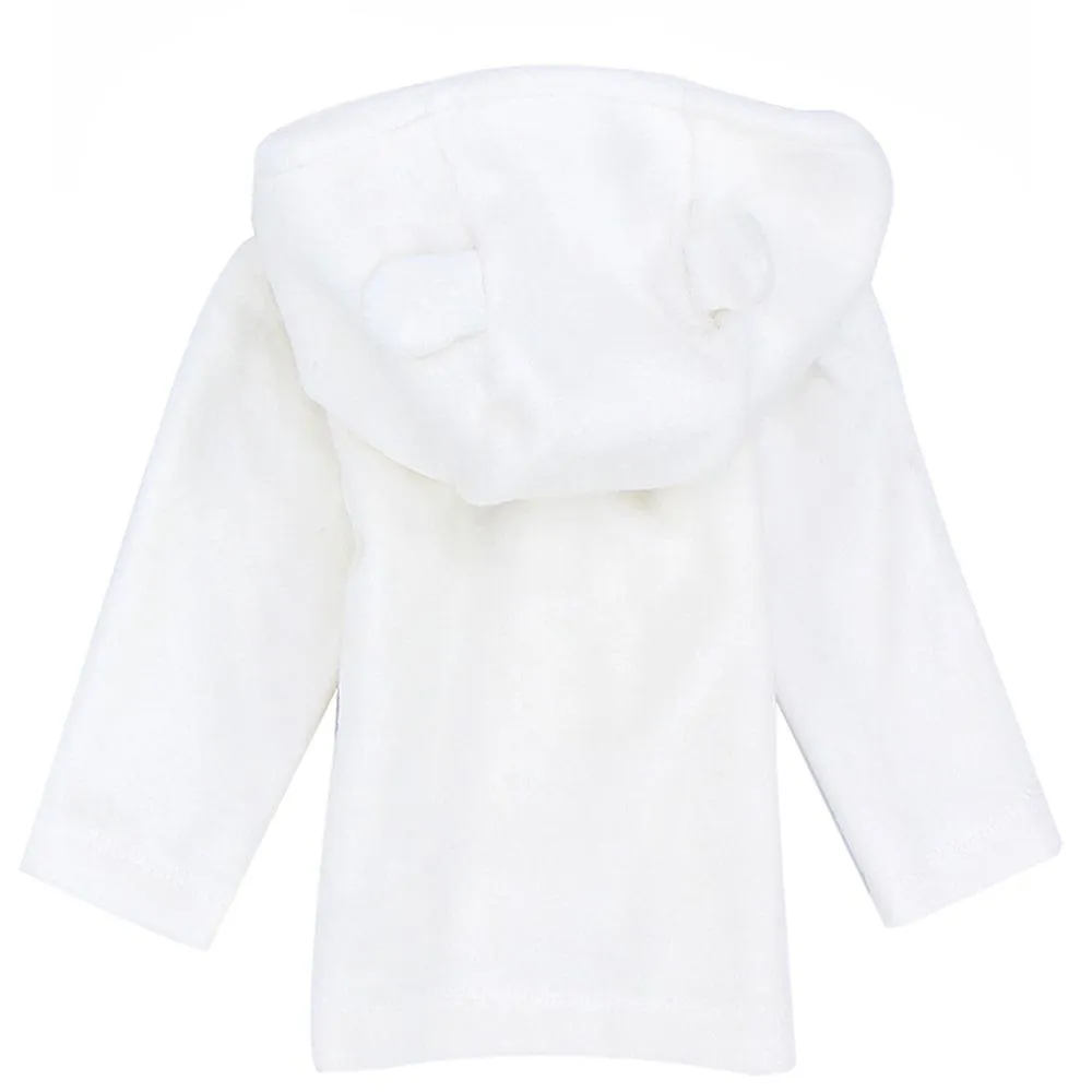 Plain Long-Sleeved Velvet Hooded Pajama