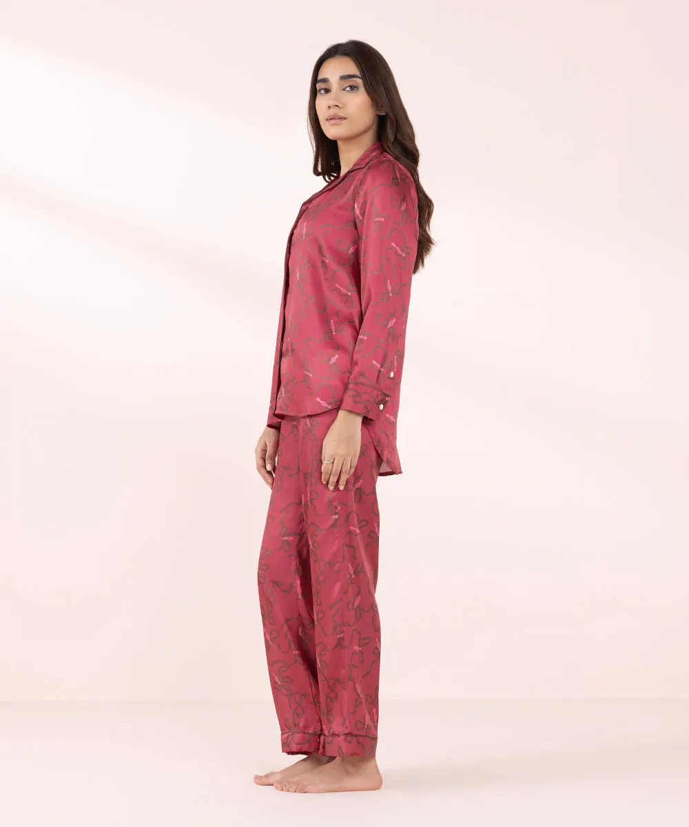 Printed Silky PJ Set