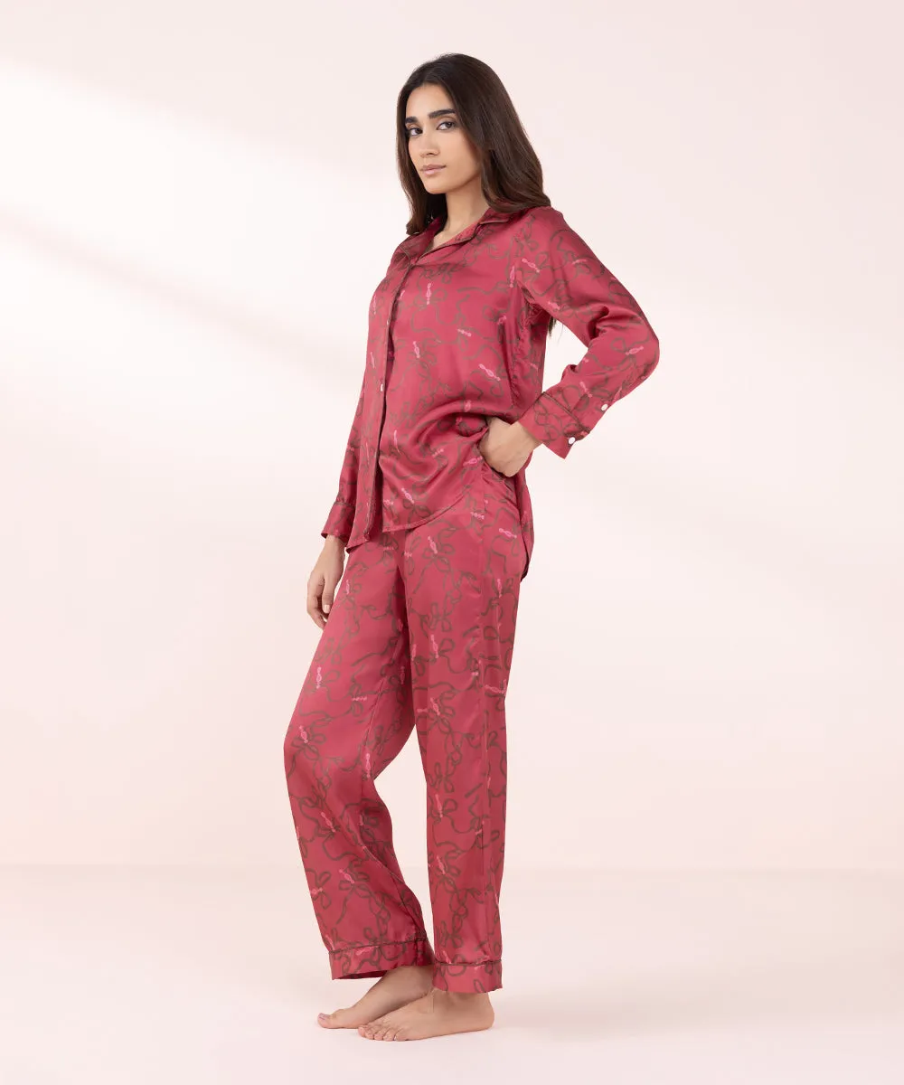 Printed Silky PJ Set
