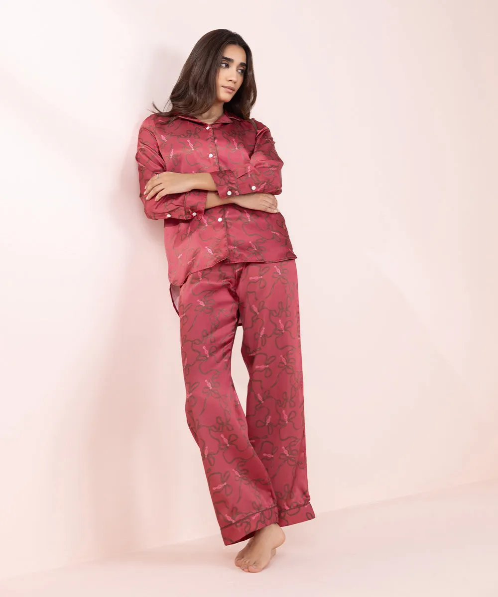 Printed Silky PJ Set