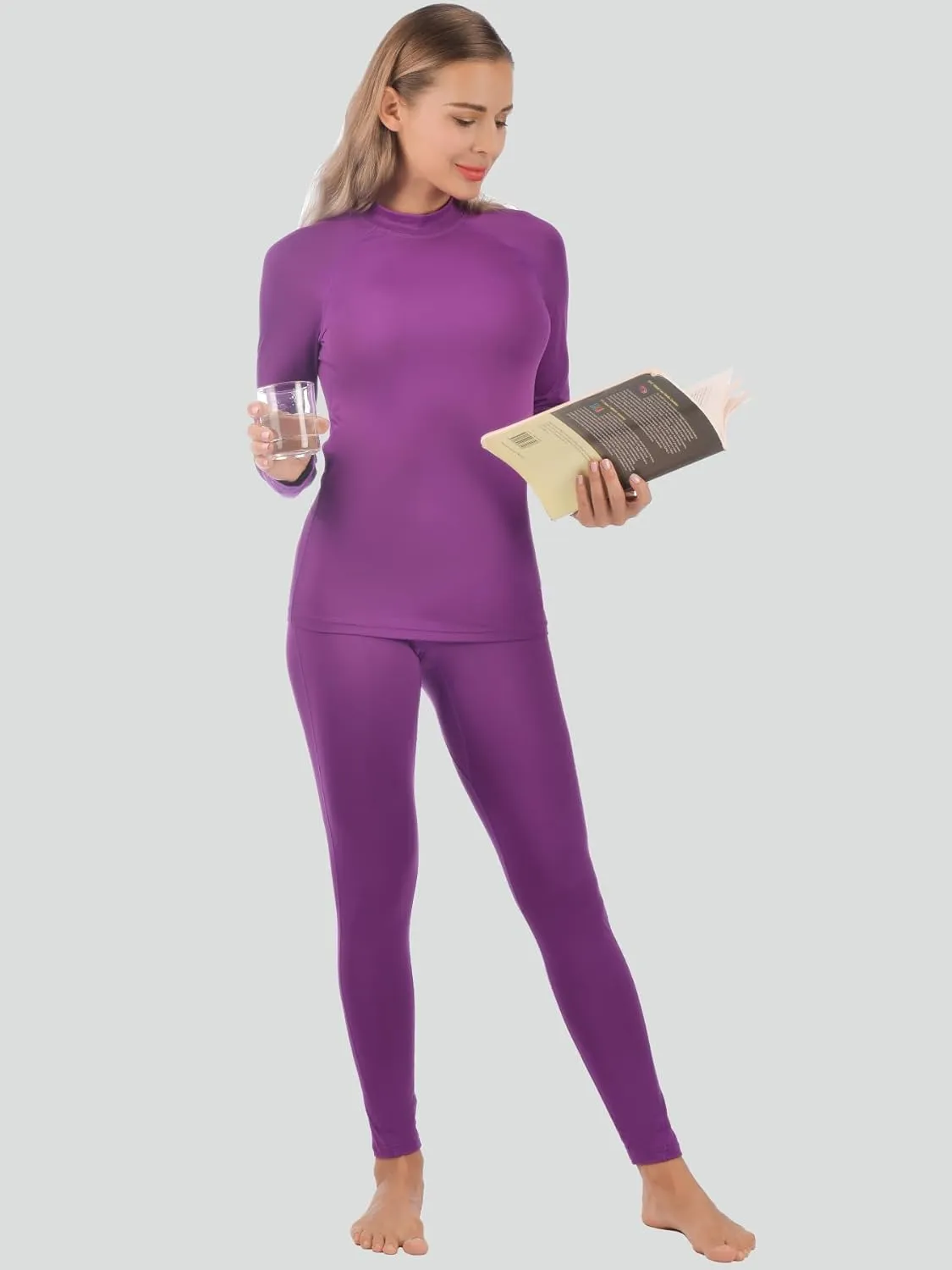 qualidyne Thermal Underwear for Women Long Johns Ultra-Soft Base Layer Pajama Set Winter Cold Weather Top and Bottom