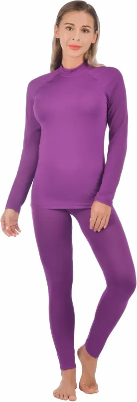 qualidyne Thermal Underwear for Women Long Johns Ultra-Soft Base Layer Pajama Set Winter Cold Weather Top and Bottom