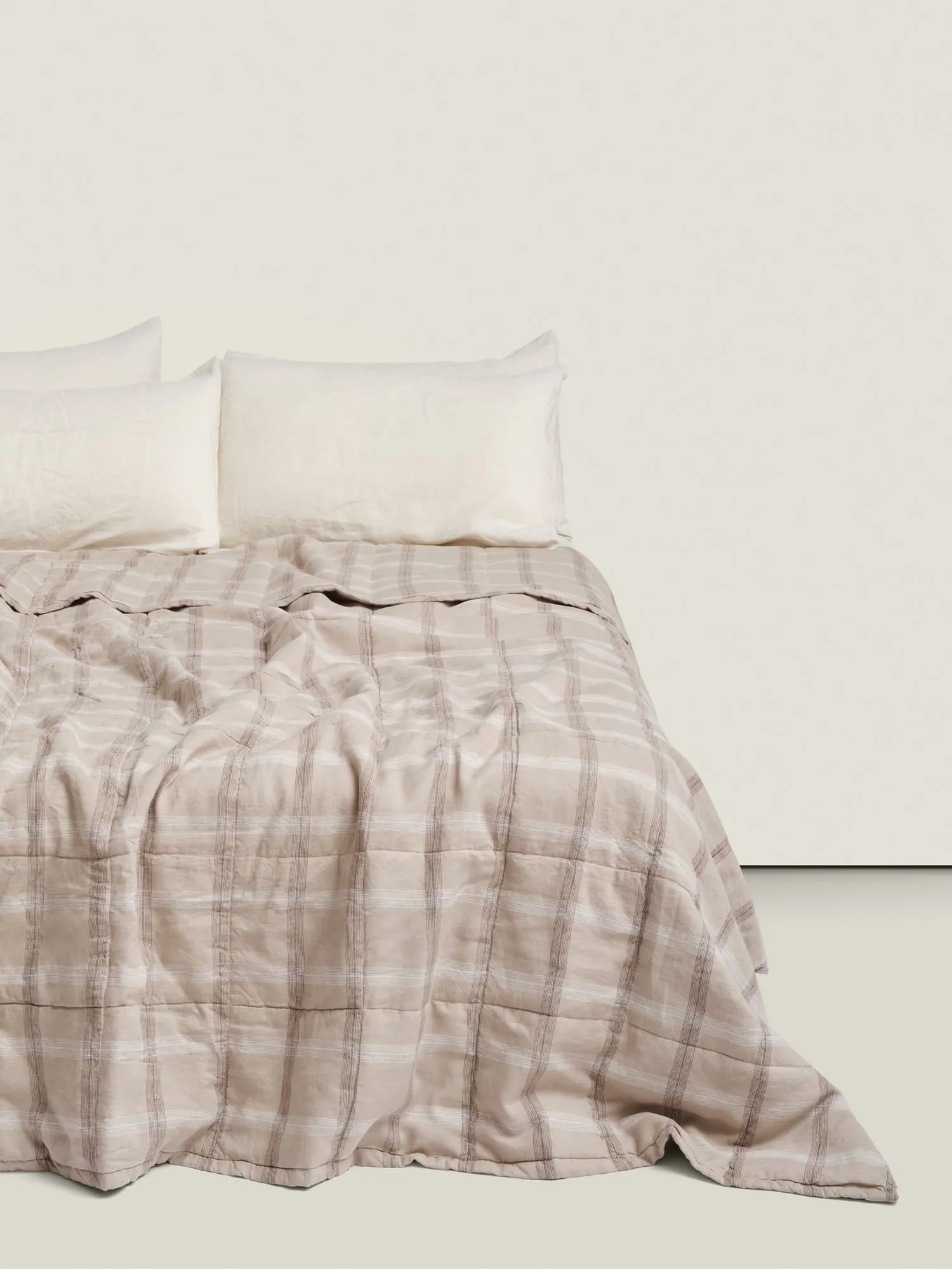 Quilt Cover in Natural Plaid