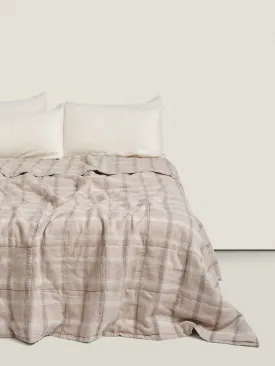 Quilt Cover in Natural Plaid