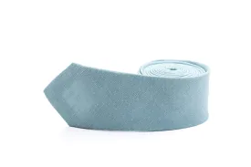 Sea Blue Eco Friendly Linen Wedding Tie for Groomsmen - Stylish Groom Necktie Collection