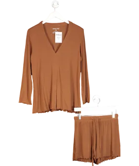 Serena Days Brown Bamboo Rib Two Piece Set UK XS
