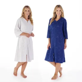 Slenderella Full Zip Front Towelling Robe 42" Length