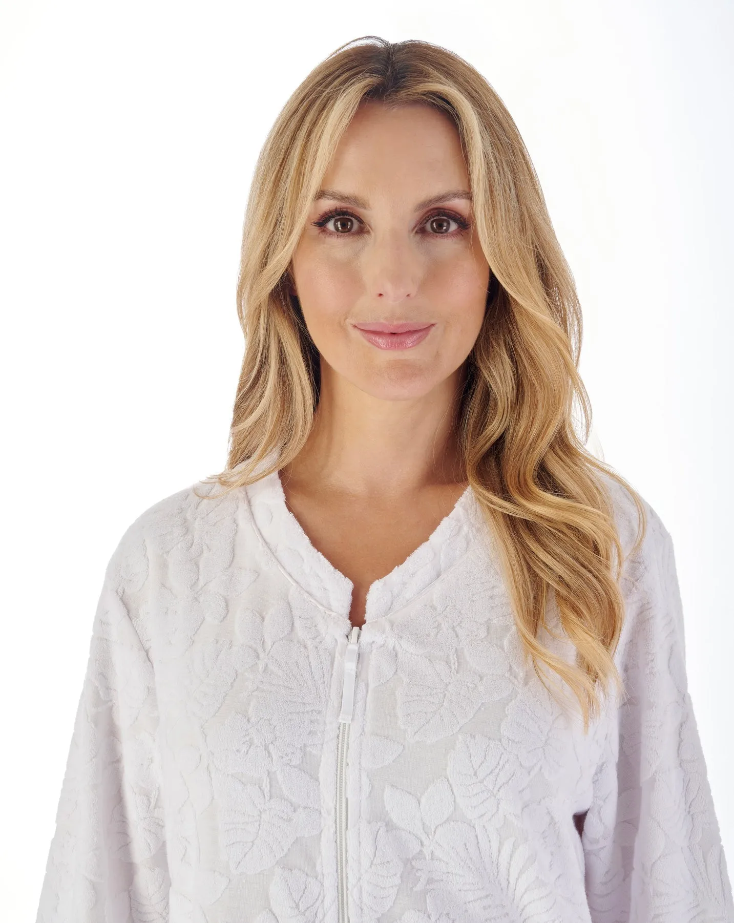 Slenderella Full Zip Front Towelling Robe 42" Length
