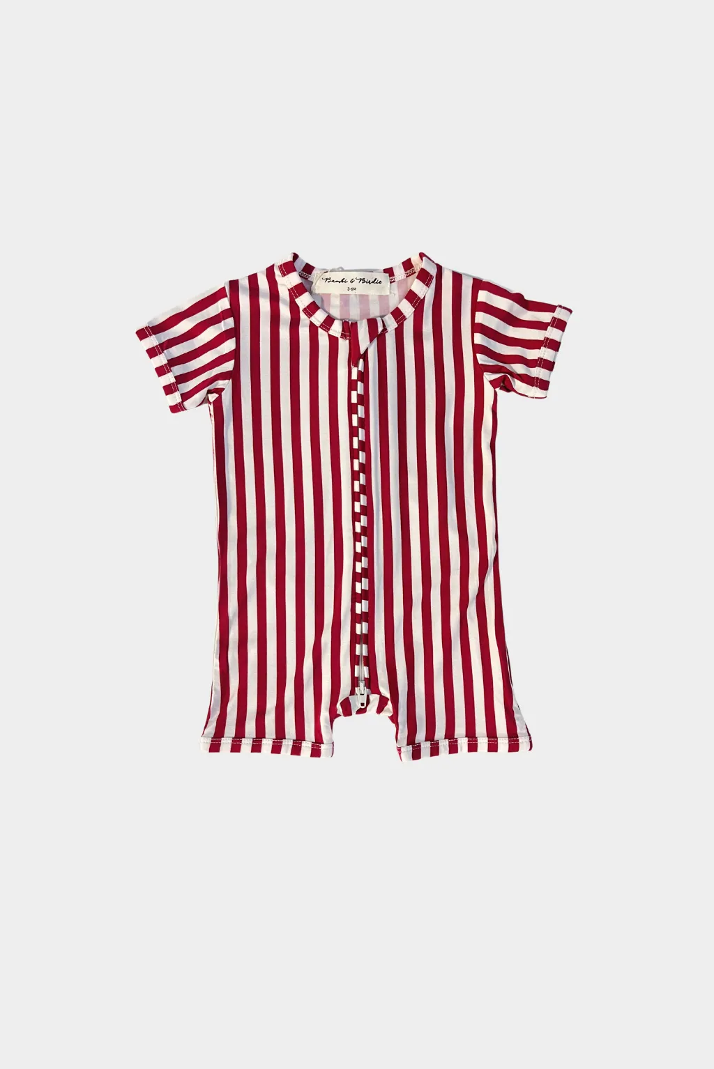 SS Zipper Romper - CANDY CANE