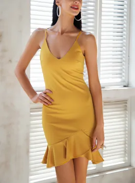 TastyHottie - Sexy V Neck Ruffle Strap Mini Dress Women
