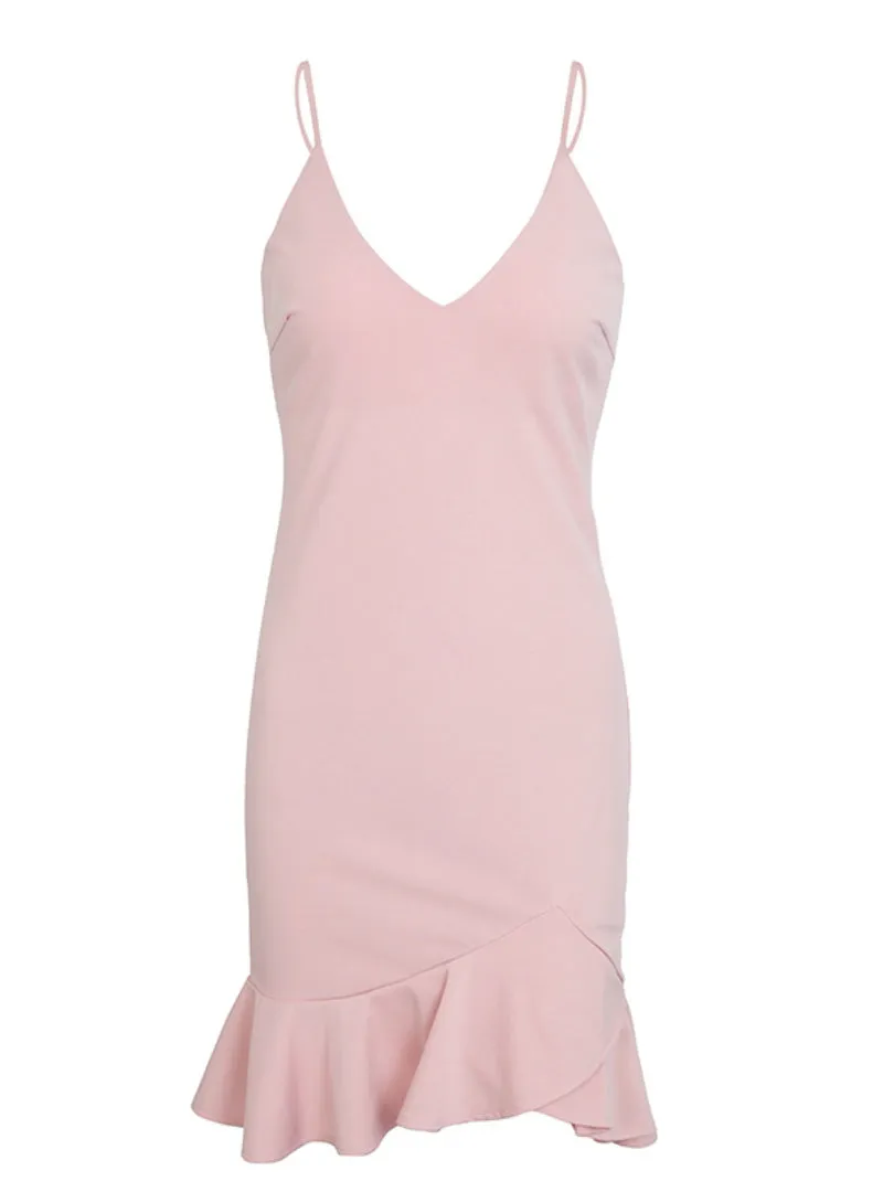 TastyHottie - Sexy V Neck Ruffle Strap Mini Dress Women