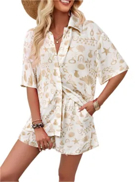 TEEK - Art Design Resort Short-Sleeved Shorts Suit