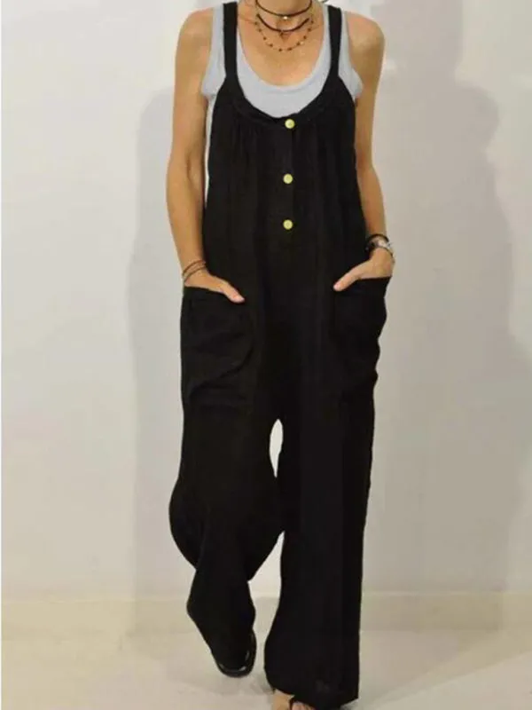 TEEK - Cotton Linen Pocketed Overalls
