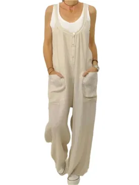 TEEK - Cotton Linen Pocketed Overalls