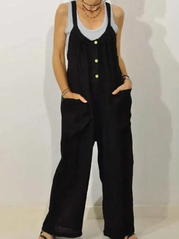 TEEK - Cotton Linen Pocketed Overalls