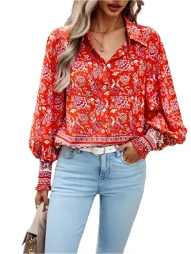 TEEK - Floral Frenzy Vacation Long Sleeve Top