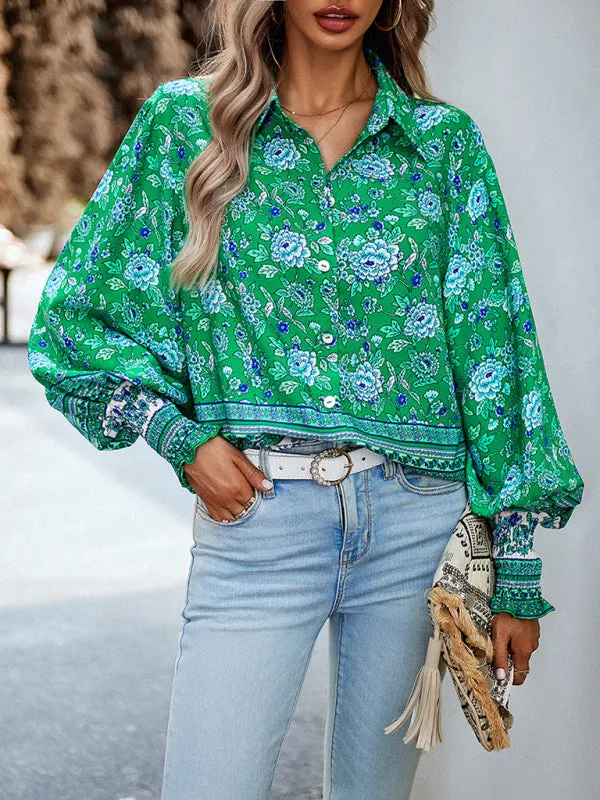 TEEK - Floral Frenzy Vacation Long Sleeve Top