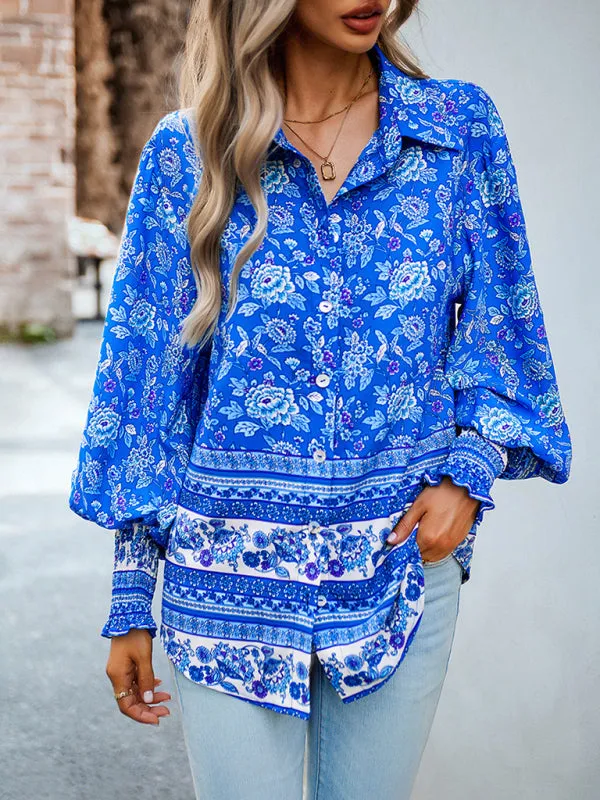 TEEK - Floral Frenzy Vacation Long Sleeve Top