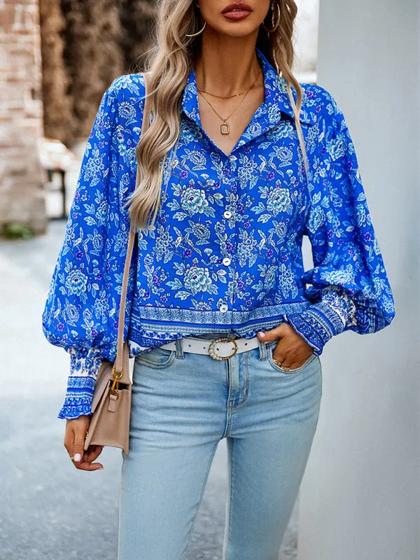 TEEK - Floral Frenzy Vacation Long Sleeve Top