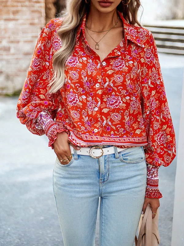 TEEK - Floral Frenzy Vacation Long Sleeve Top