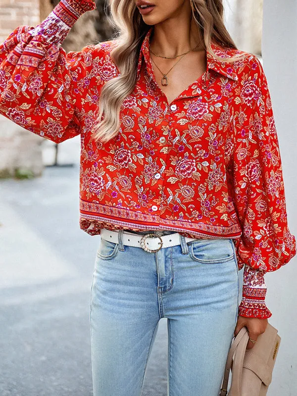 TEEK - Floral Frenzy Vacation Long Sleeve Top