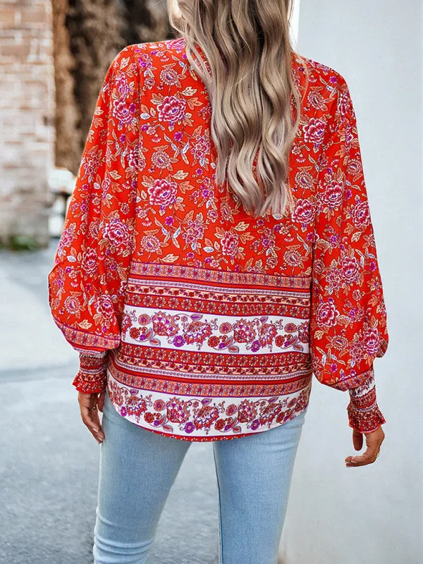 TEEK - Floral Frenzy Vacation Long Sleeve Top